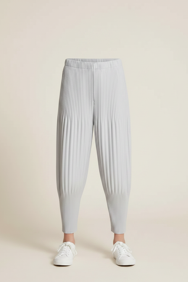 Pantalon Gris Plissé Ample Confortable Enfant - Polyester - vue 3