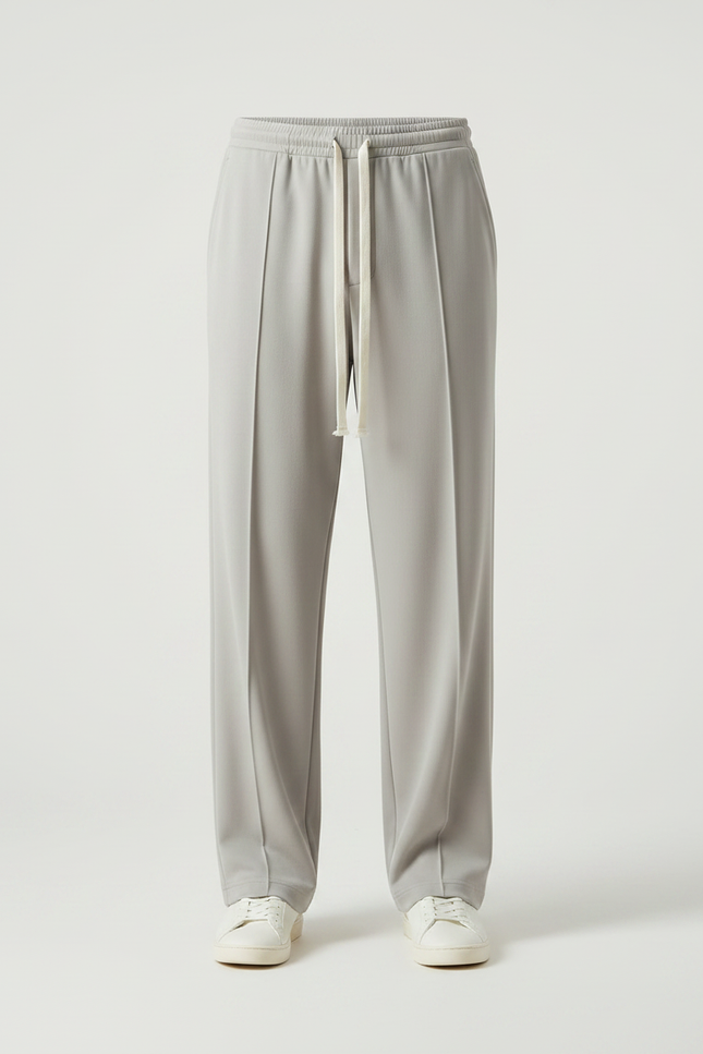 Pantalon Gris Droit Ample Décontracté Homme - Polyester - vue 3