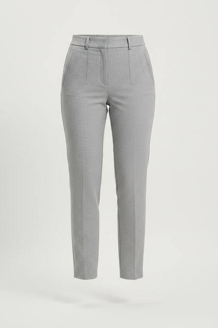 Pantalon Gris Taille Haute Slim Habillé Femme - Gabardine - vue 3