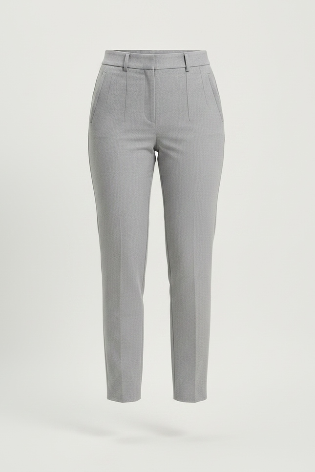Pantalon Gris Taille Haute Slim Habillé Femme - Gabardine - vue 3