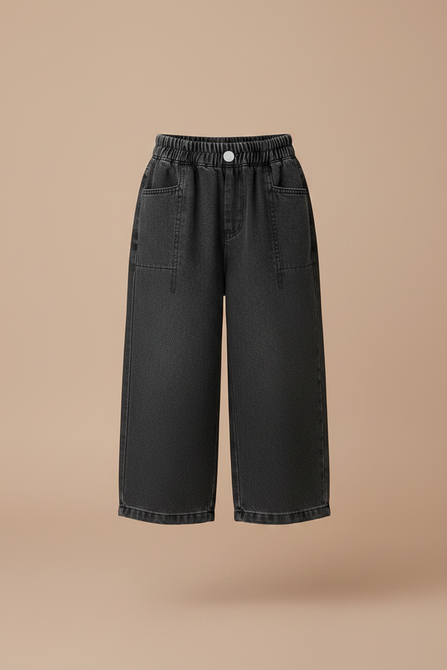 Pantalon Gris Denim Ample Décontracté Enfant - Jean - vue 3