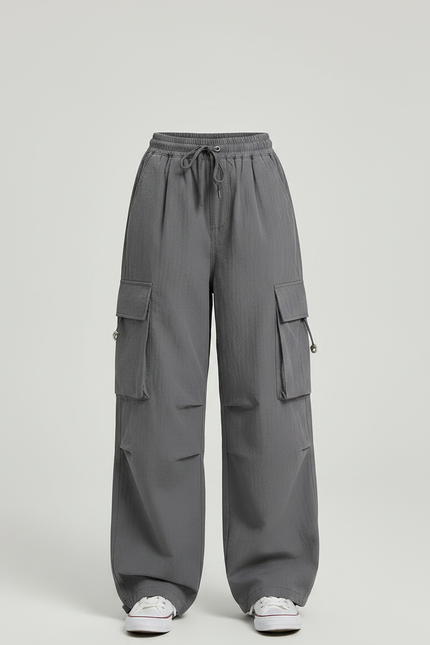 Pantalon Gris Cargo Ample Enfant Décontracté Fille - Polyester - vue 3