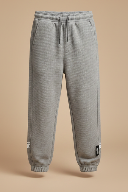 Pantalon Gris Sport Molletonné Enfant Cordon - vue 3