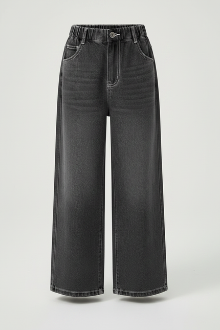 Pantalon Gris Ample Décontracté Large Fille - Jean - vue 3