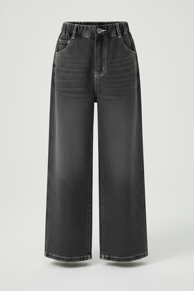 Pantalon Gris Ample Décontracté Large Fille - Jean - vue 3