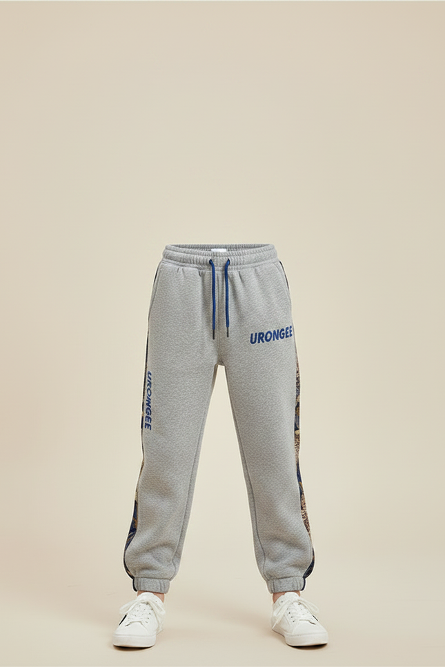 Pantalon Gris Jogging Sportif Décontracté Enfant - Molleton - vue 3