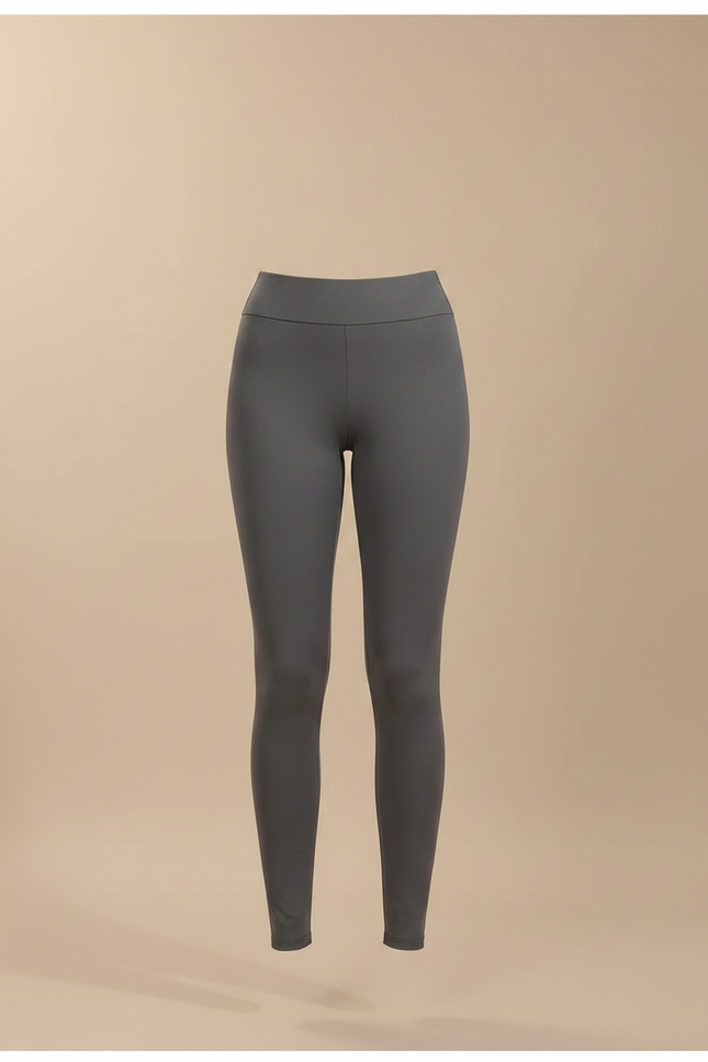 Pantalon Gris Slim Taille Haute Molletonné Femme - vue 3
