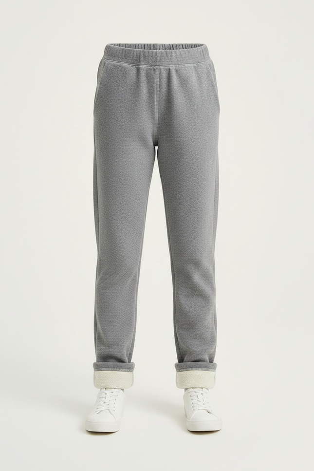 Pantalon Gris Molletonné Motif Géométrique Fille - vue 3