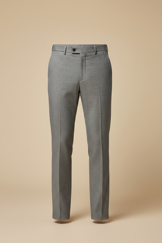 Pantalon Gris Élégant Droit Business Habillé Homme - Laine - vue 3