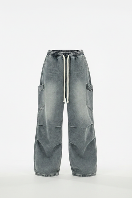 Pantalon Gris Denim Ample Décontracté Urbain Enfant - Jean - vue 3