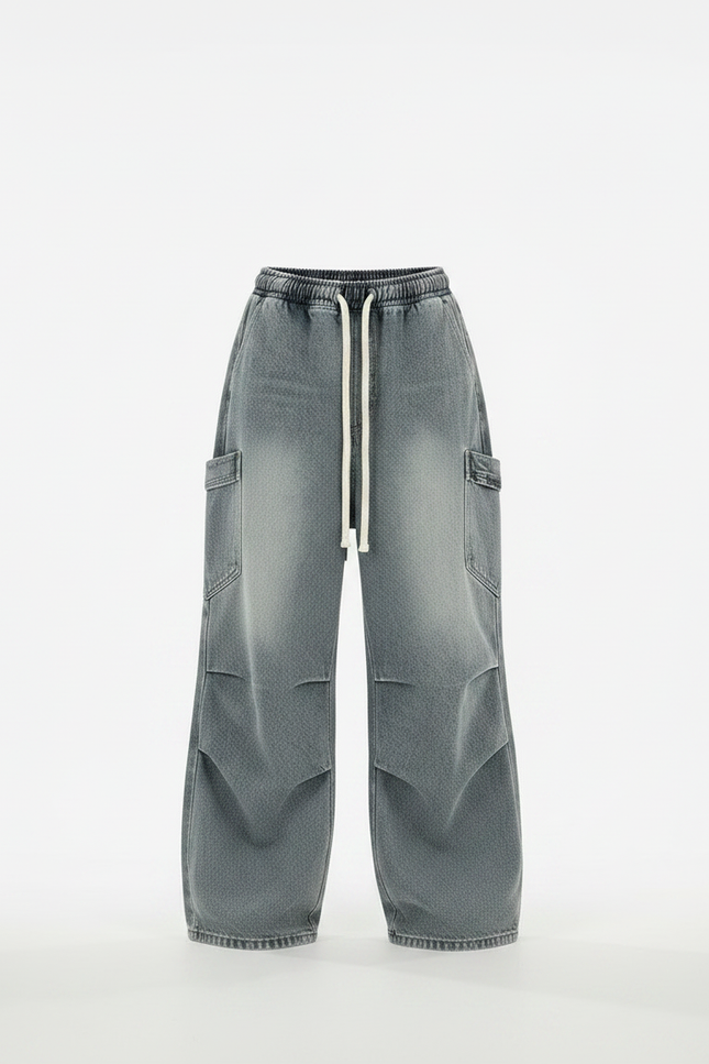 Pantalon Gris Denim Ample Décontracté Urbain Enfant - Jean - vue 3