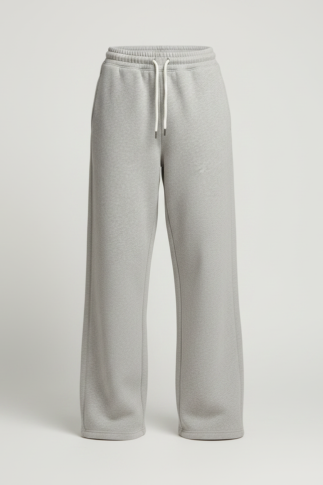 Pantalon Gris Ample Décontracté Molletonné Cordon - vue 3