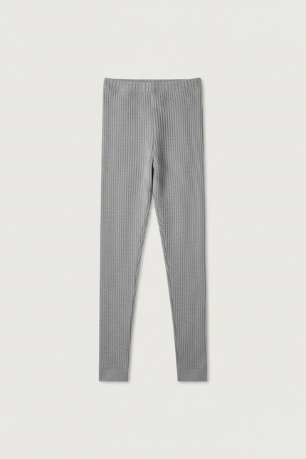 Pantalon Gris Côtelé Tricoté Enfant Confortable - Maille - vue 3