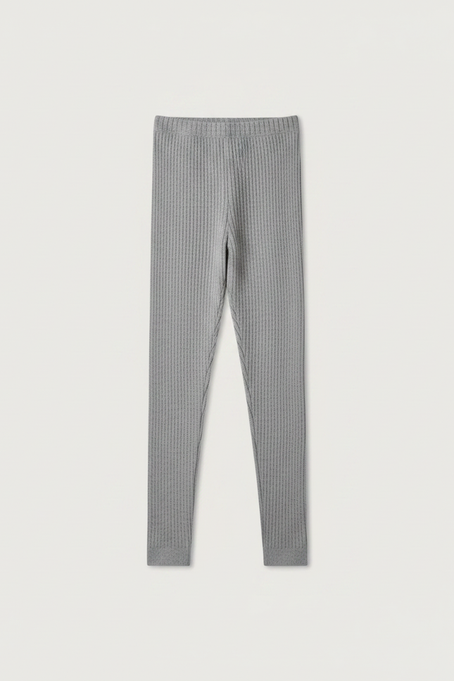 Pantalon Gris Côtelé Tricoté Enfant Confortable - Maille - vue 3