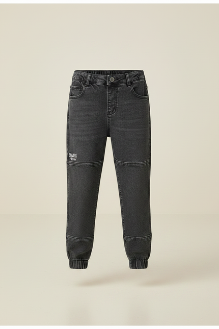 Pantalon Gris Denim Jogger Garçon Stretch - Jean - vue 3