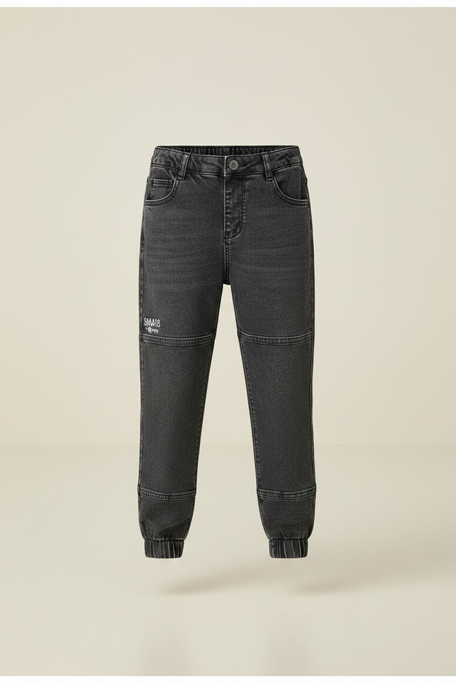 Pantalon Gris Denim Jogger Garçon Stretch - Jean - vue 3