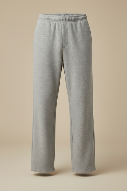 Pantalon Gris Ample Coton Décontracté Droit Homme - Molleton - vue 3