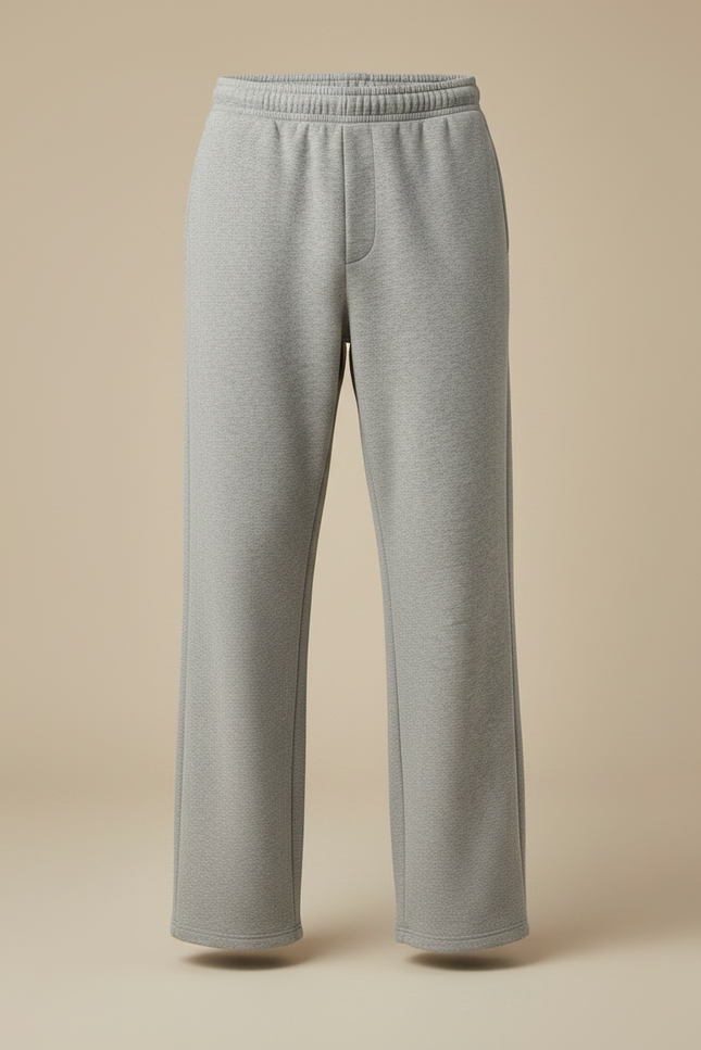 Pantalon Gris Ample Coton Décontracté Droit Homme - Molleton - vue 3