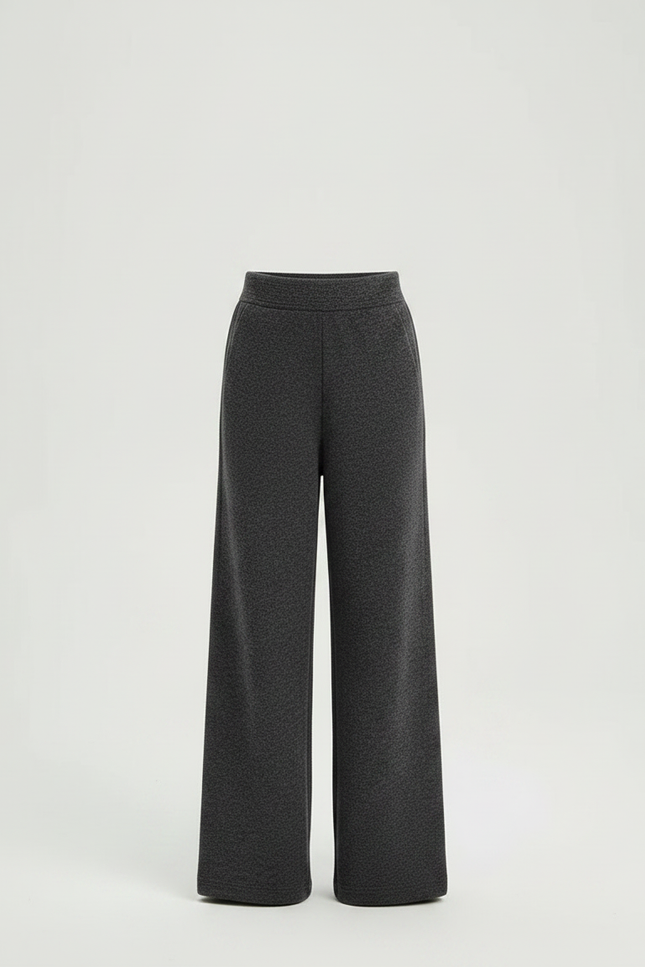 Pantalon Gris Ample Laine Chaud Fille - vue 3