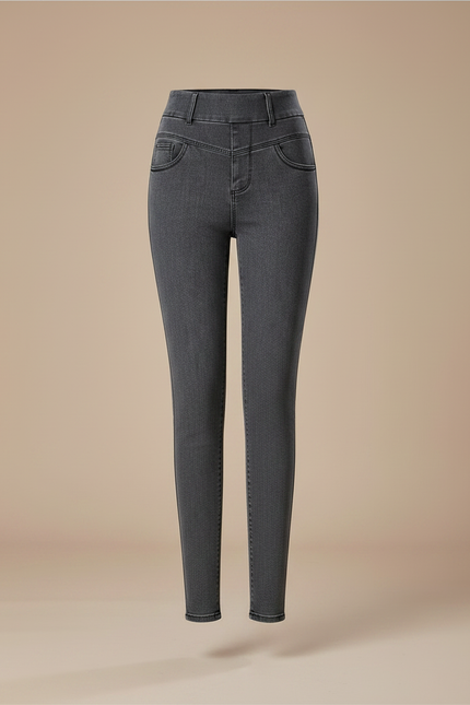 Pantalon Gris Skinny Taille Haute Stretch Femme - Jean - vue 3