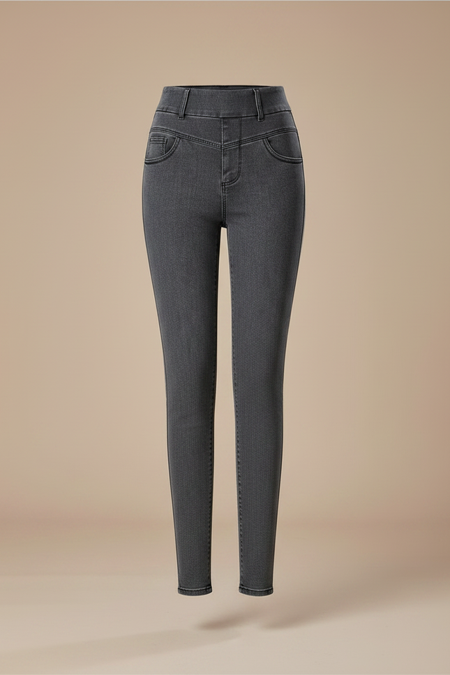 Pantalon Gris Skinny Taille Haute Stretch Femme - Jean - vue 3