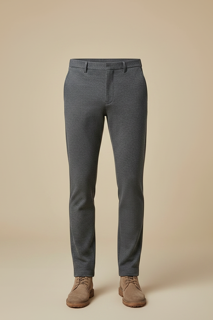 Pantalon Gris Tissé Slim Confortable Décontracté Homme - Laine - vue 3