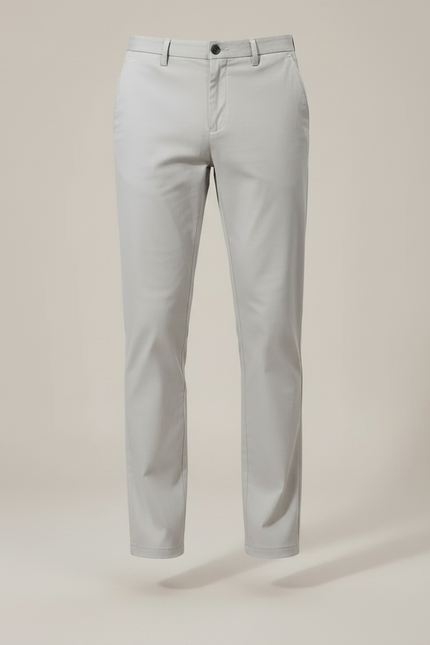 Pantalon Cigarette Gris Clair - Gabardine - vue 3