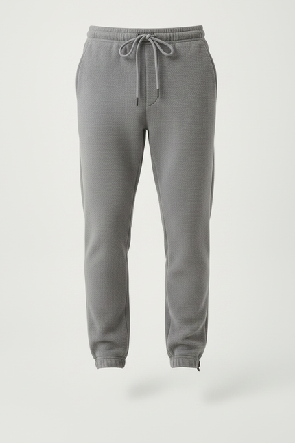 Pantalon Gris Cordon Sport Décontracté Molletonné Homme - vue 3