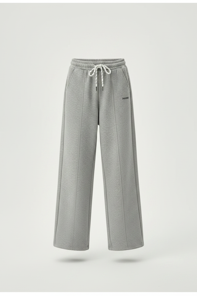 Pantalon Gris Large Molletonné Cordon Décontracté Fille - vue 3