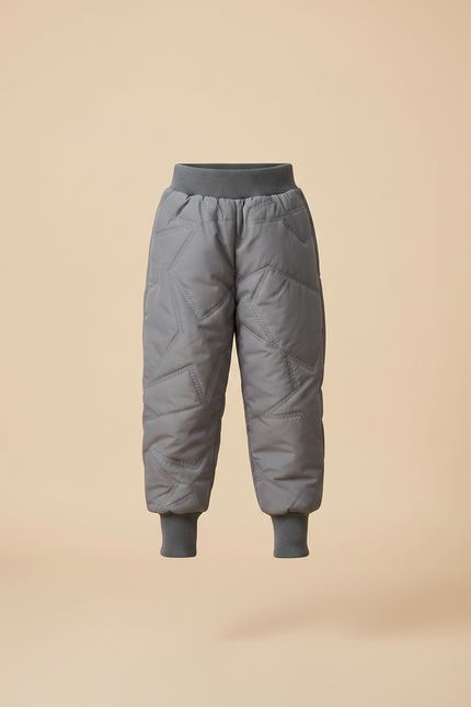 Pantalon Gris Matelassé Motif Étoiles Enfant Chaud - Polyester - vue 3