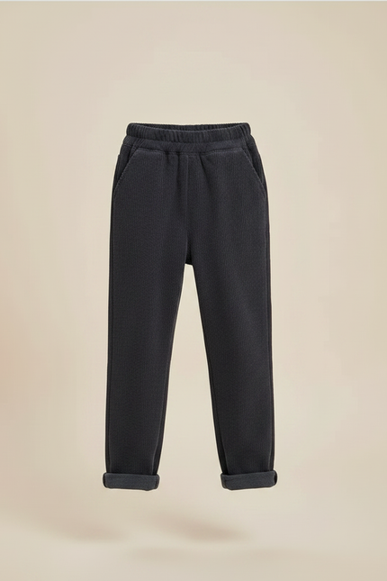 Pantalon Gris Côtelé Ample Doux Décontracté Enfant - Cordé - vue 3