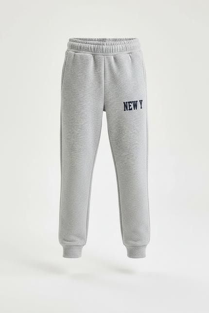 Pantalon Gris Jogging Molletonné Imprimé Sport Enfant - vue 3