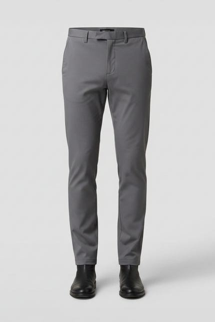 Pantalon Gris Homme Slim Fit Décontracté Élégant Droit - Polyester - vue 3