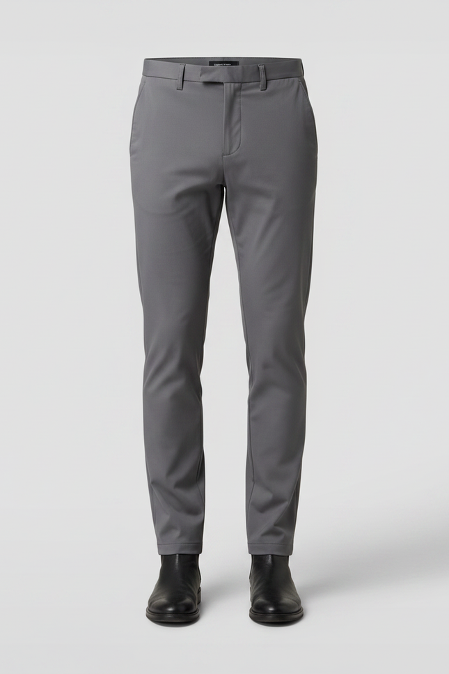 Pantalon Gris Homme Slim Fit Décontracté Élégant Droit - Polyester - vue 3