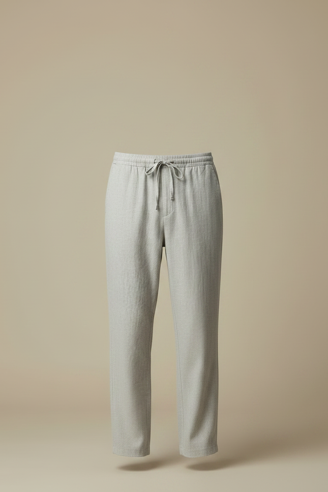 Pantalon Flanelle Gris Clair Homme - Laine - vue 3
