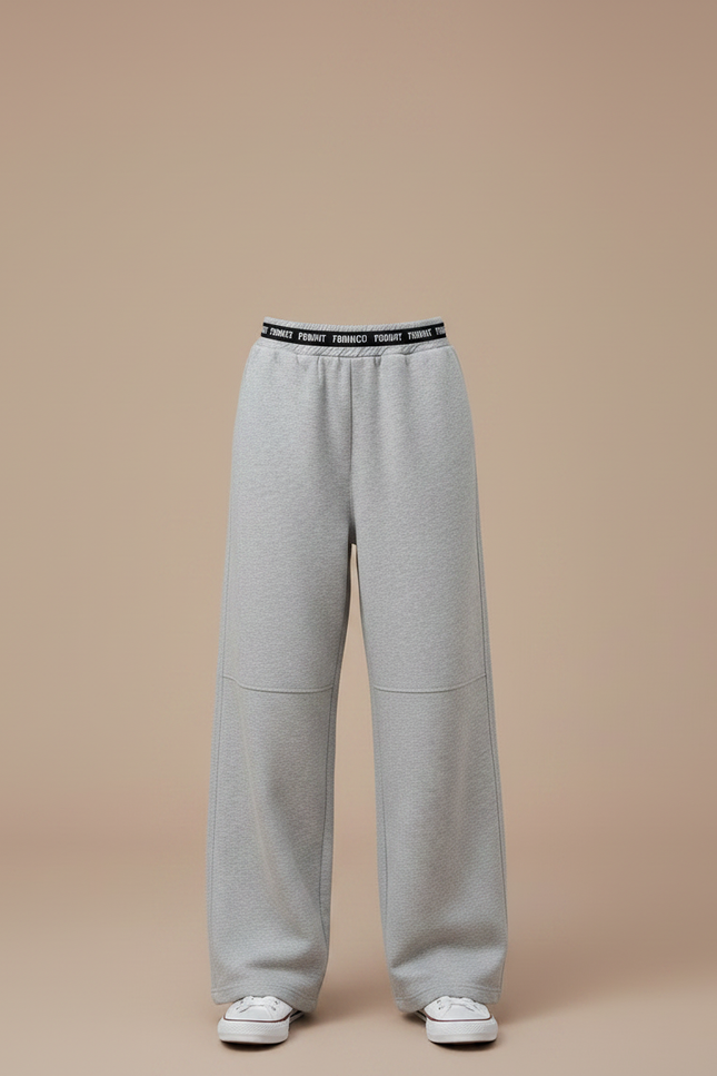 Pantalon Gris Large Coton Décontracté Enfant Sport - Molleton - vue 3