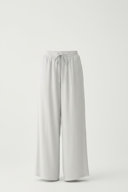 Pantalon Lin Femme Gris - vue 3