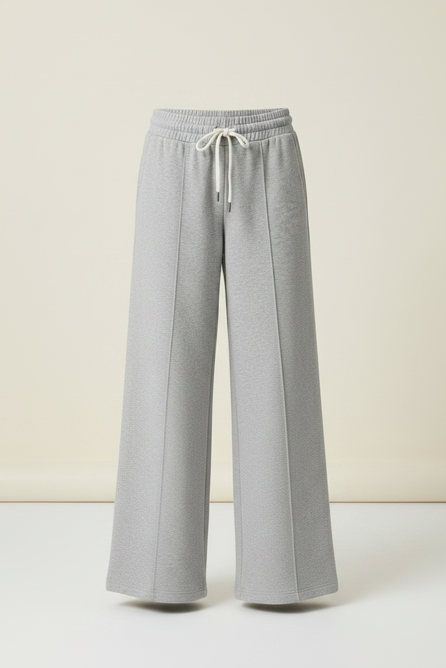Pantalon Gris Ample Décontracté Molletonné Cordon Fille - vue 3