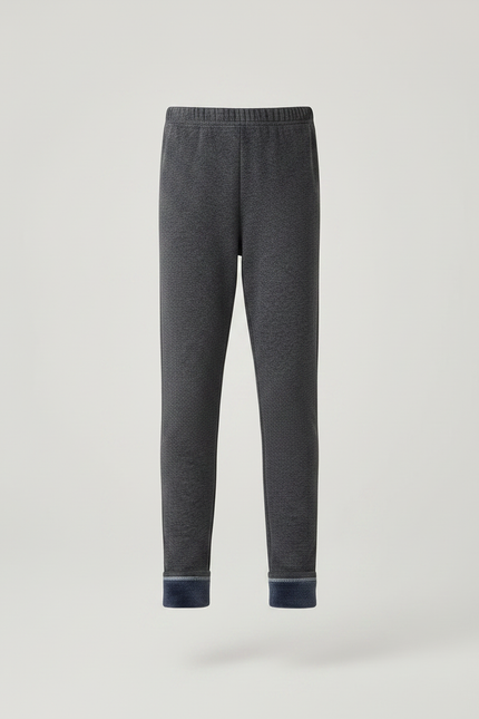 Pantalon Gris Enfant Doublé Polaire Hiver Confortable - Molleton - vue 3