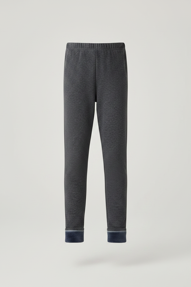 Pantalon Gris Enfant Doublé Polaire Hiver Confortable - Molleton - vue 3