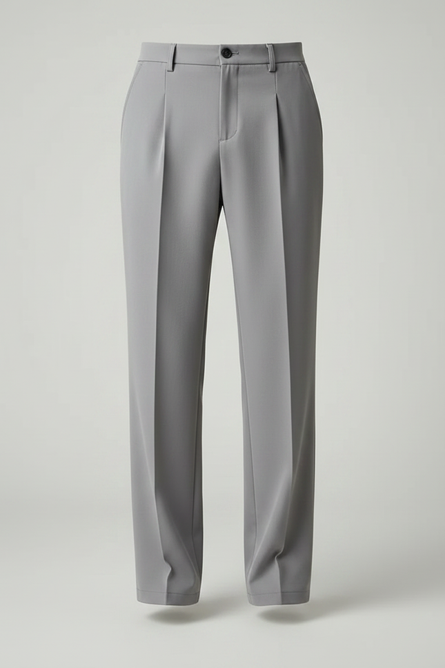 Pantalon À Pince Gris - Polyester - vue 3