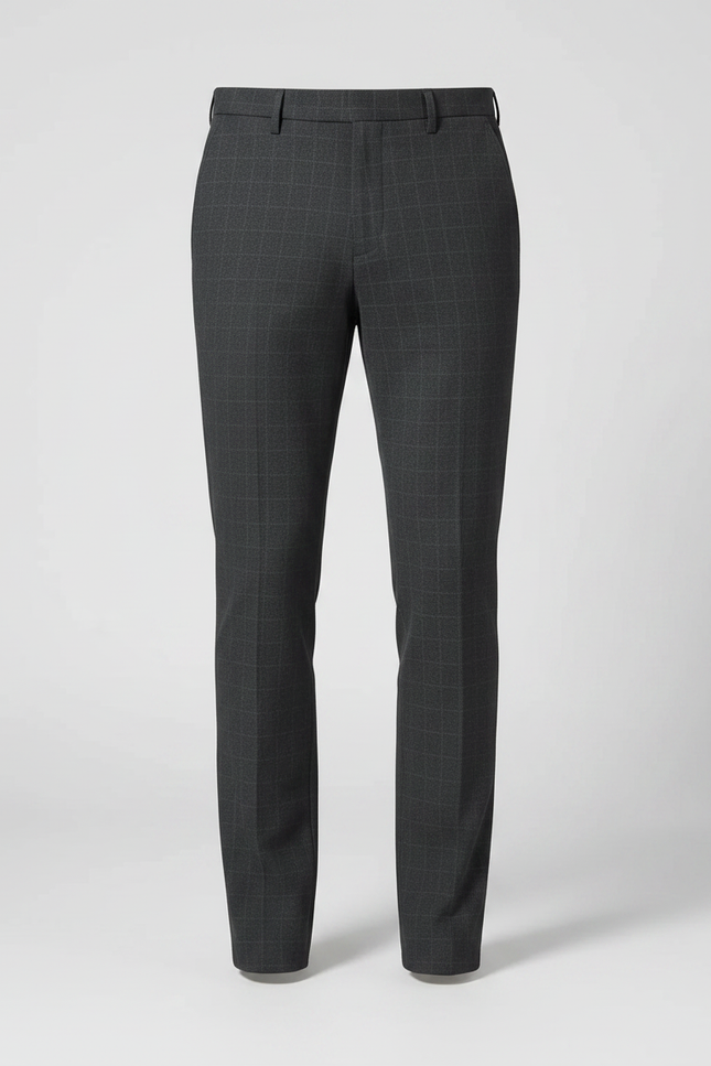Pantalon Gris Quadrillé - Laine - vue 3