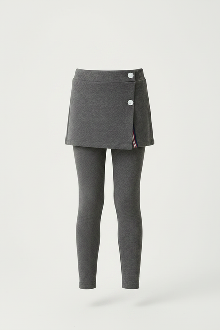 Pantalon Gris Legging Jupe Skort Enfant Fille - Maille - vue 3