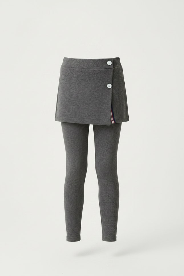 Pantalon Gris Legging Jupe Skort Enfant Fille - Maille - vue 3