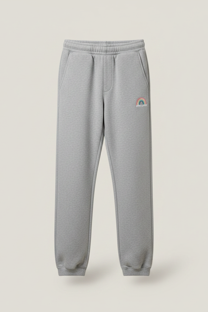 Pantalon Gris Molletonné Confortable Décontracté Enfant Arc-en-ciel - vue 3