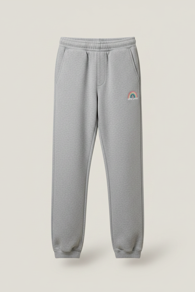 Pantalon Gris Molletonné Confortable Décontracté Enfant Arc-en-ciel - vue 3