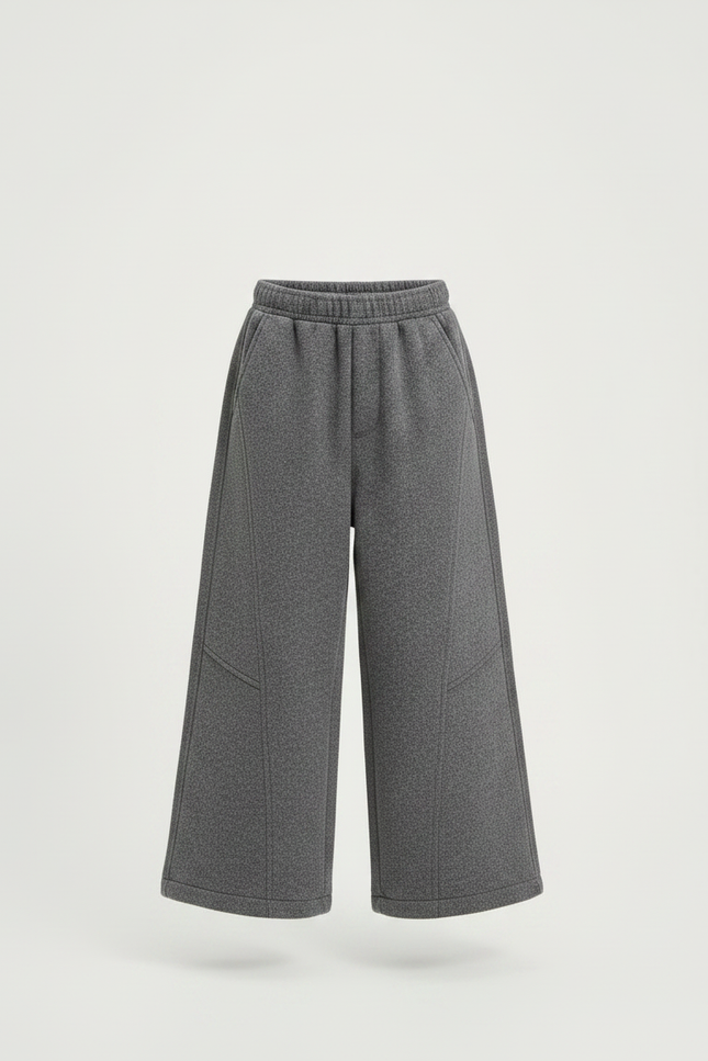 Pantalon Gris Ample Décontracté Épais Hiver Enfant - Molleton - vue 3