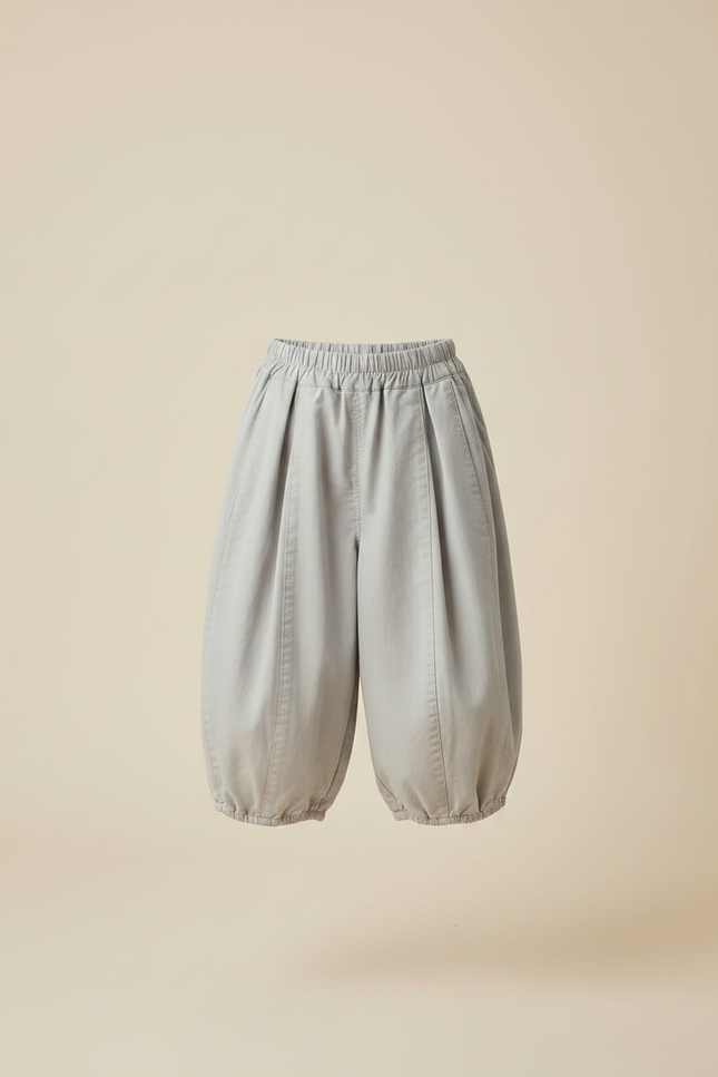 Pantalon Gris Ample Enfant Coton Décontracté - vue 3