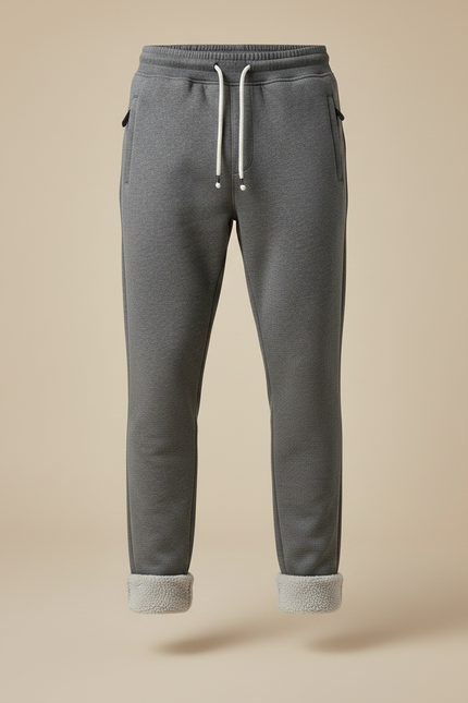 Pantalon Gris Homme Molleton Doublé Confortable Décontracté - vue 3