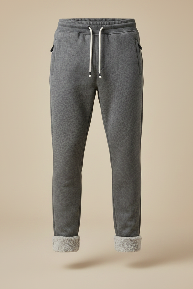 Pantalon Gris Homme Molleton Doublé Confortable Décontracté - vue 3